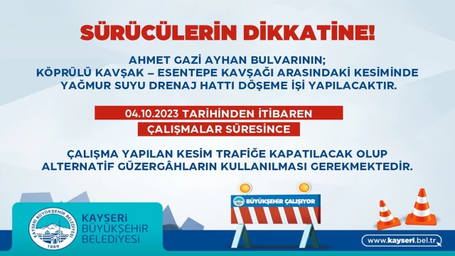 10 MilyonTL’lik yağmur suyu drenaj hattı