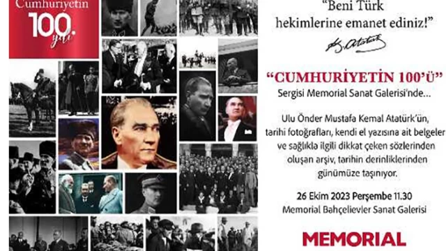 “CUMHURİYETİN 100’ü” Sergisi Memorial Bahçelievler’de