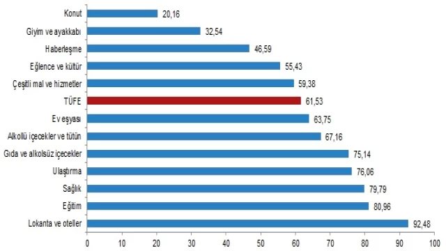 TÜFE yıllık %61,53, aylık %4,75 oldu