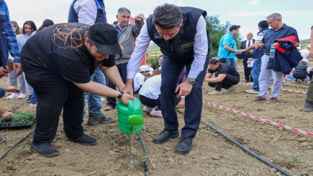 Bilecik Bozüyük’te fideler ilk can suyu Vali Aygöl’den